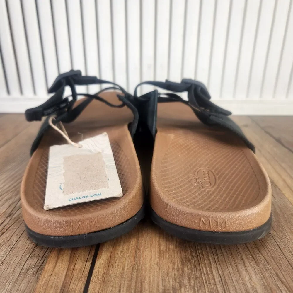 Chaco Lowdown Slides Men's 14 Black Adjustable Outdoors Beach Lakeshore Sandals